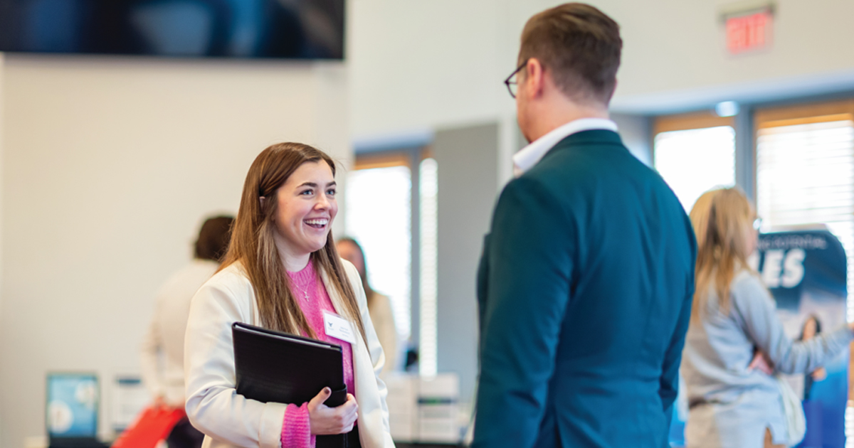 Student at recruitment fair for careers