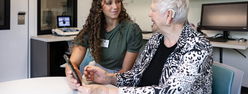 Ball State student Rylee Ellett consults a patient
