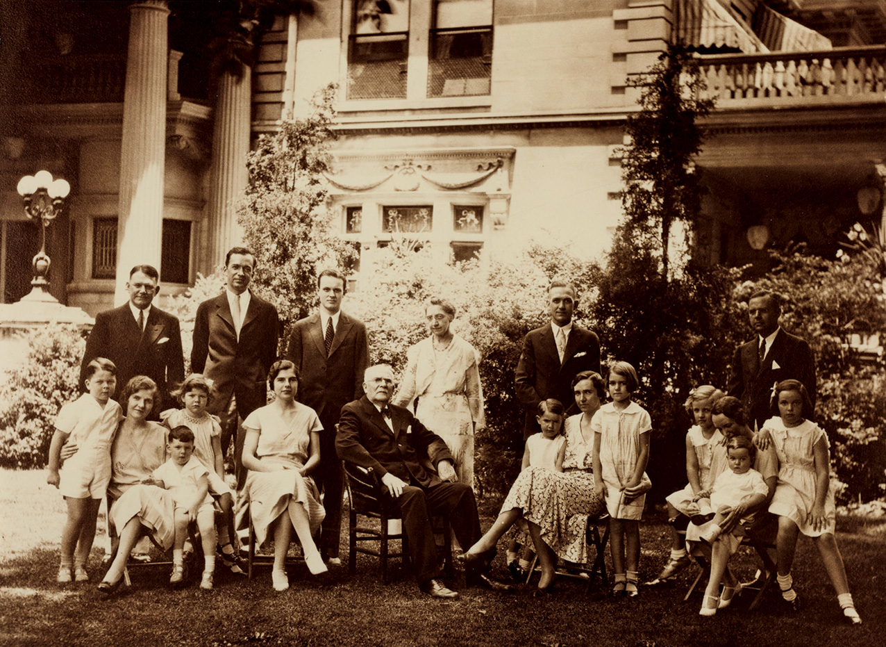 Black and white photo of Ball family