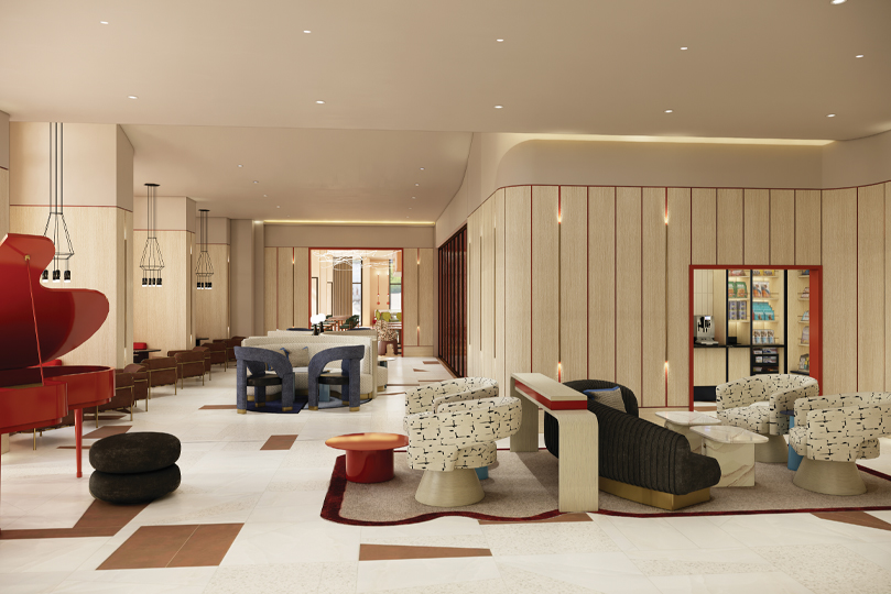 Cantio Hotel Lobby Lounge | Rendering provided by Schahet Hotels 