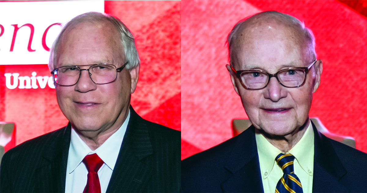 two men on the left is Fauquher and on the right is Anderson